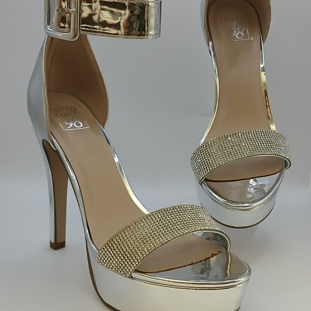 Speed Limit 98 Notice Ankle Buckle Stiletto Heel Platforms - 7.5M